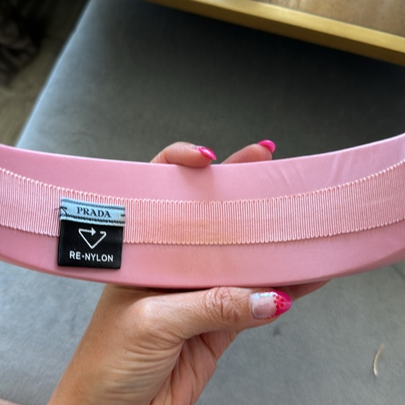 Prada pink re-nylon headband (normal width); worn 2x - Picture 7 of 7